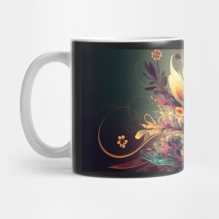 Abstract Floral Garden Botanical Print Mug